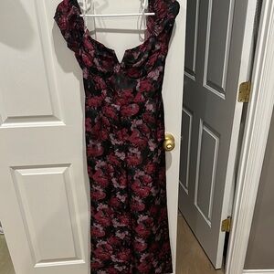 Elegant Floral Black and Red, Pink, Purple Jumpsuit